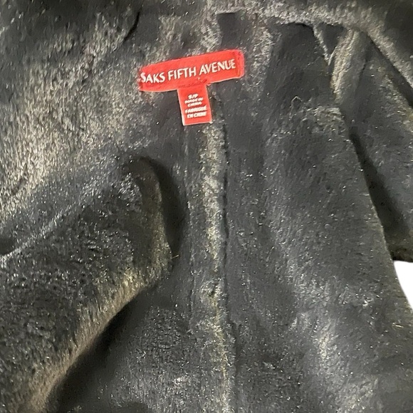 Saks Fifth Avenue jacket size small faux shearling black blazer jacket PERFECT - Picture 5 of 12